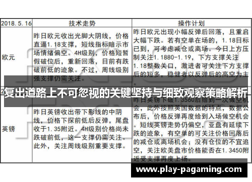 复出道路上不可忽视的关键坚持与细致观察策略解析